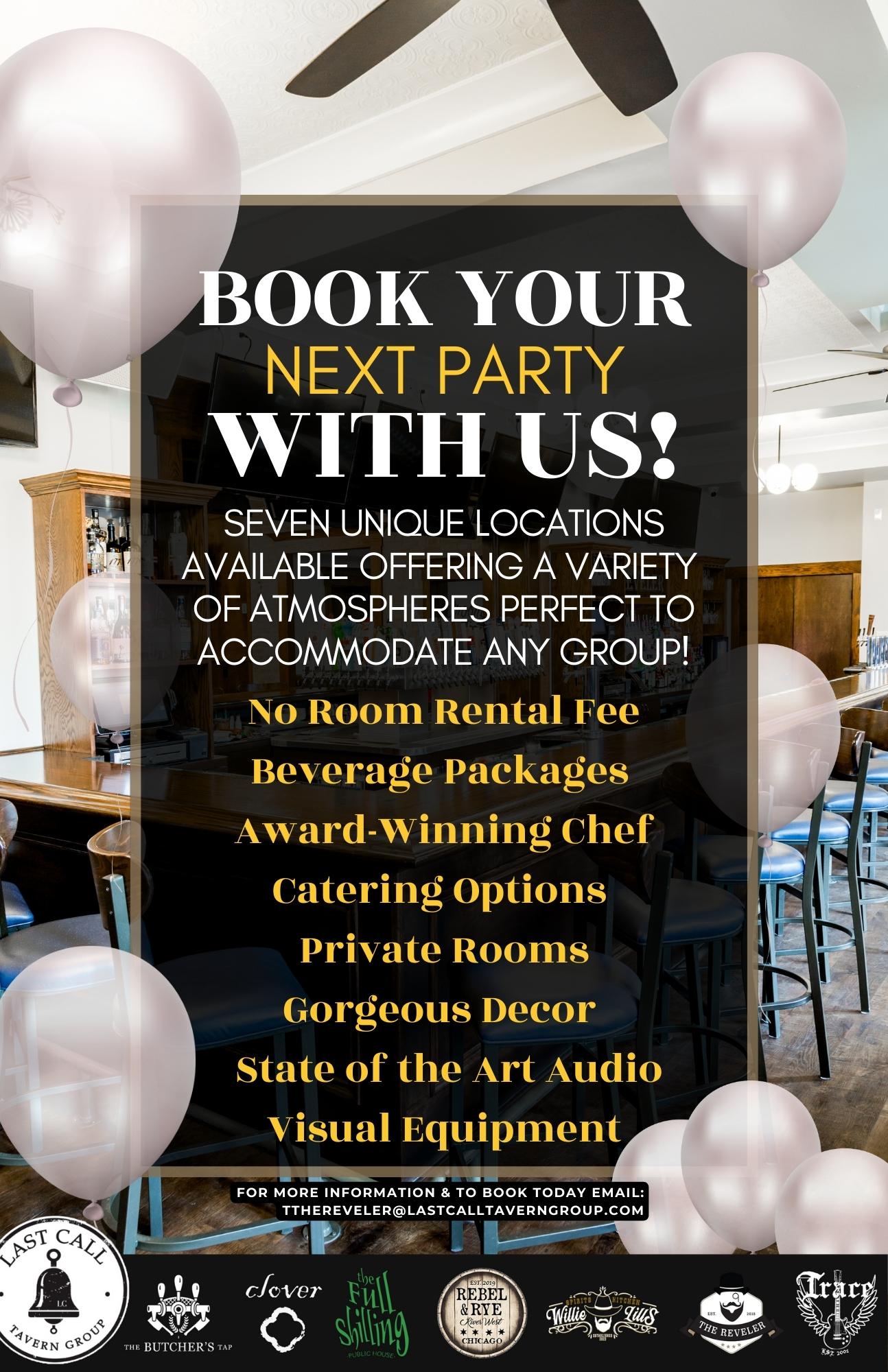 Book your private parties at the Reveler