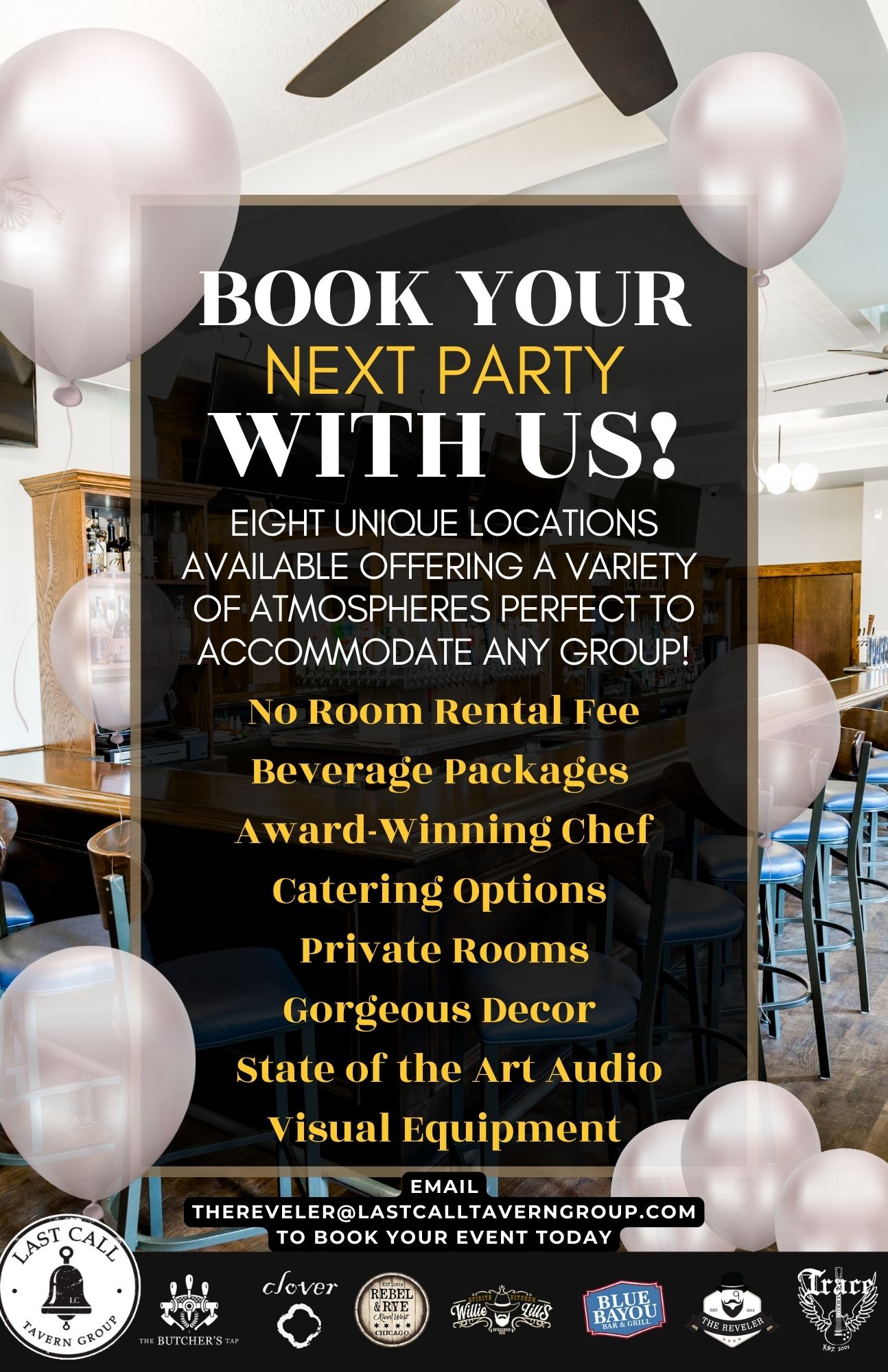 Book your private parties at the Reveler
