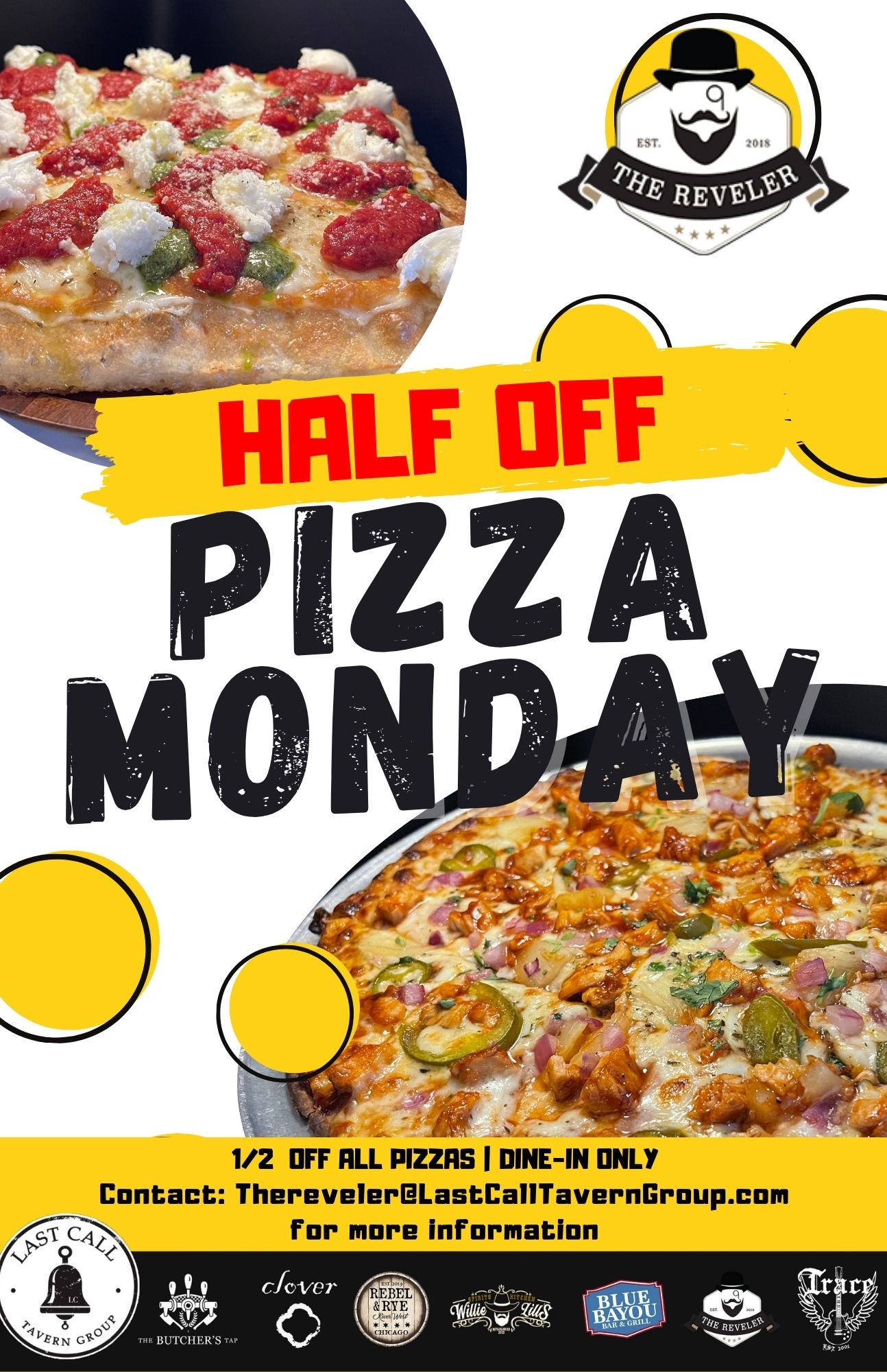Half off Pizza Monday @ The Reveler