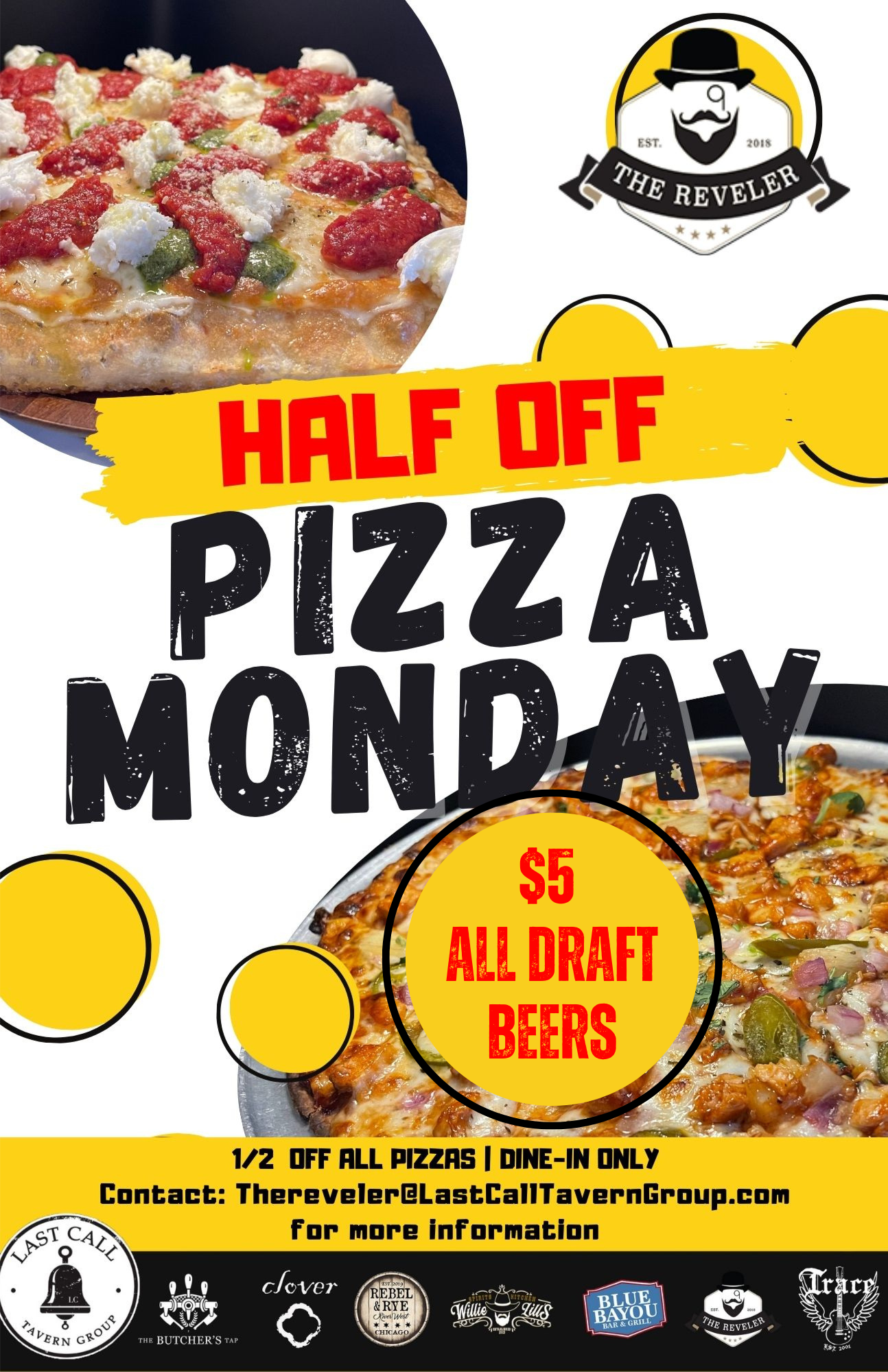 Half Off Pizza Monday at the Reveler