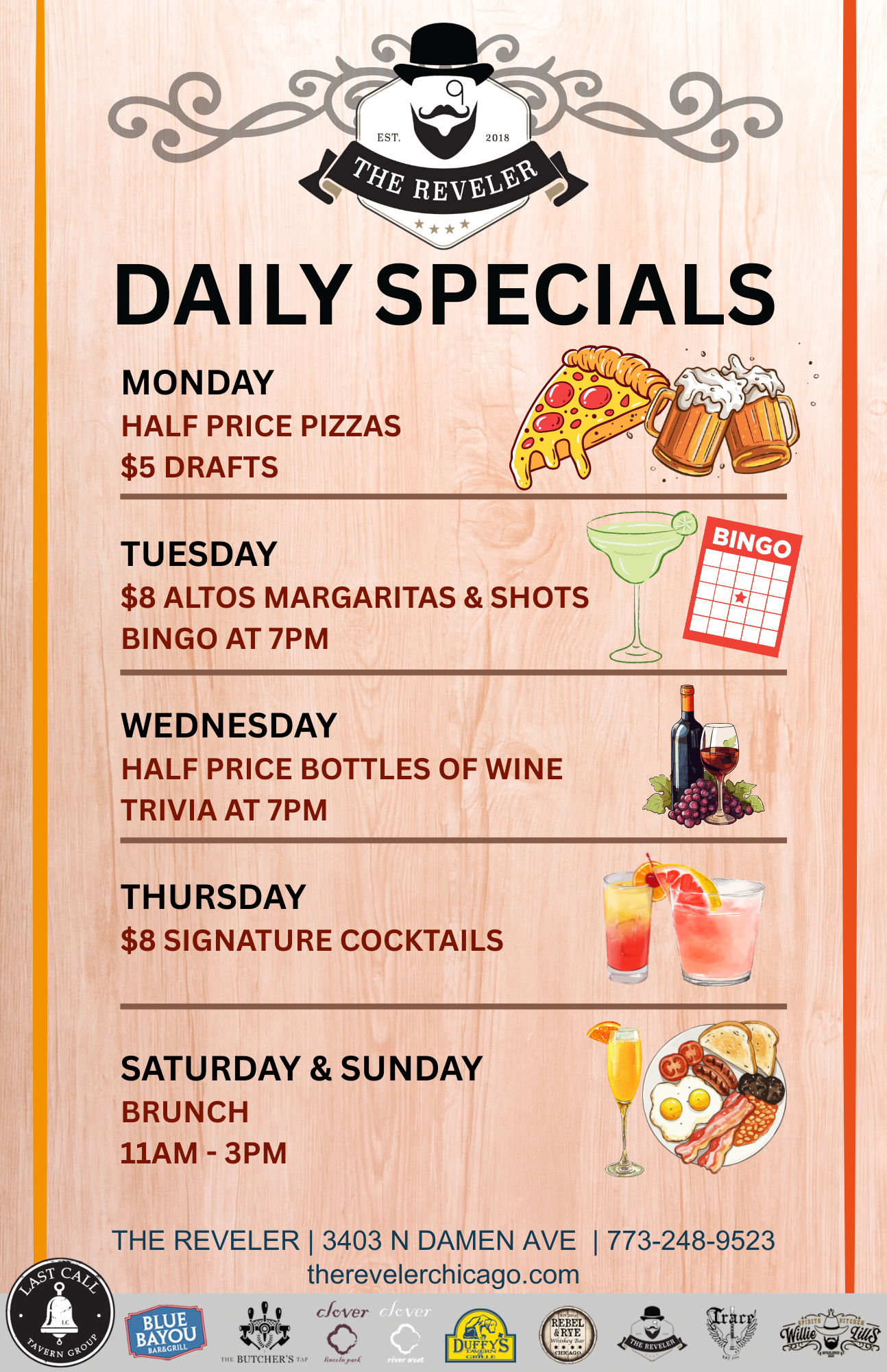 Half Off Pizza Monday at the Reveler