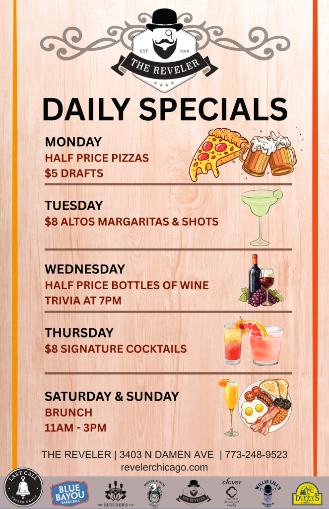 Daily Specials at The Reveler