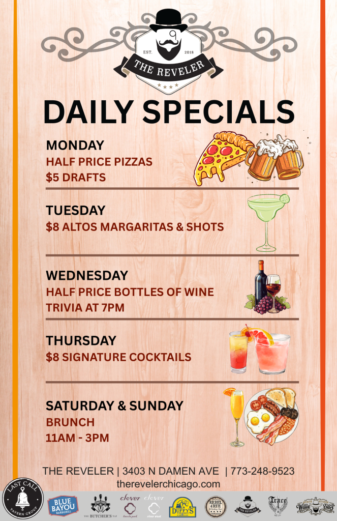 Daily Specials at The Reveler