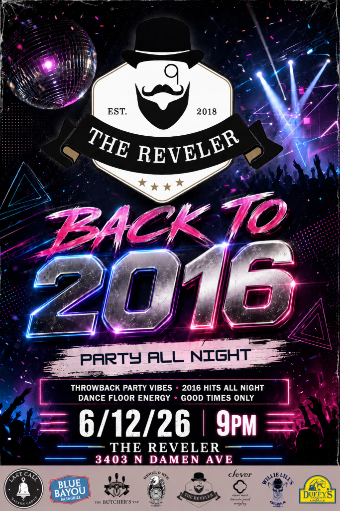 Back to 2016 Party at The Reveler — June 12, 2026