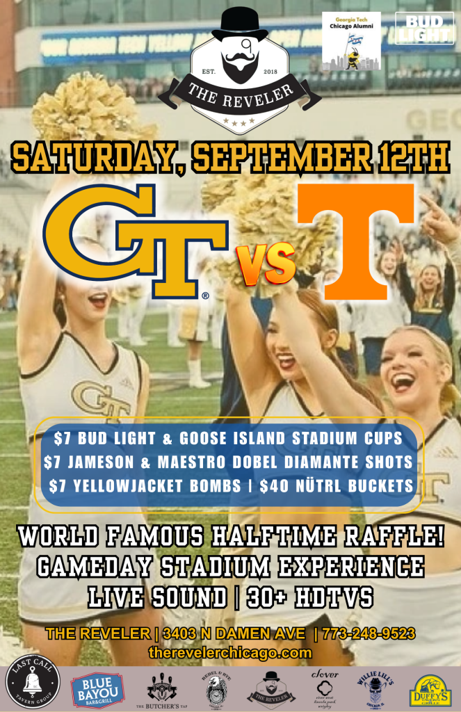 Saturday, September 12, 2026 | Georgia Tech vs. Tennessee | The Reveler