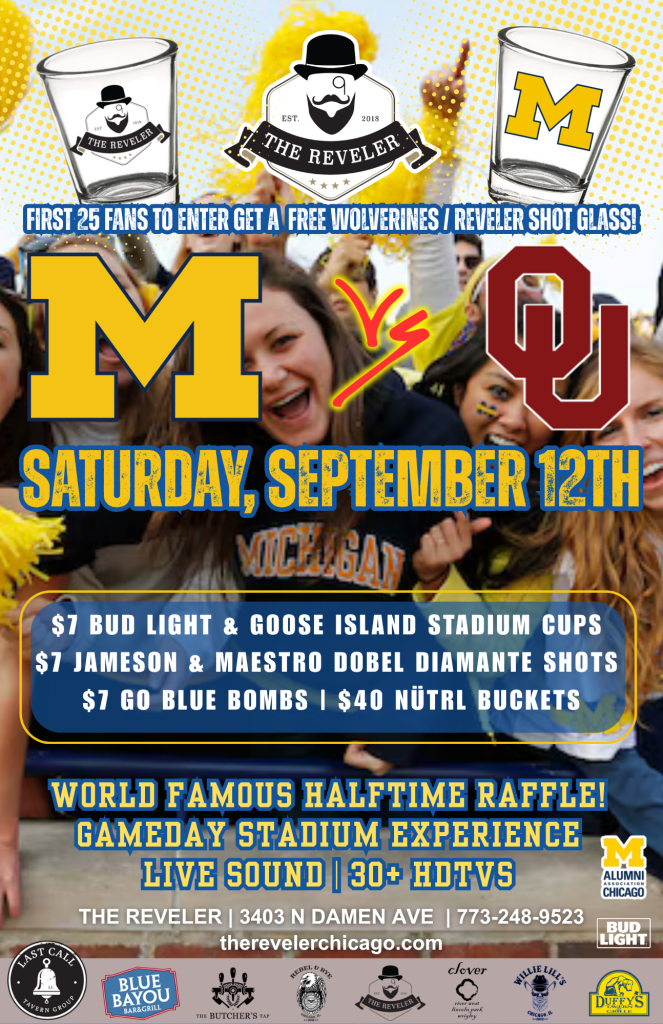 Saturday, September 12, 2026 | Michigan vs. Oklahoma | The Reveler