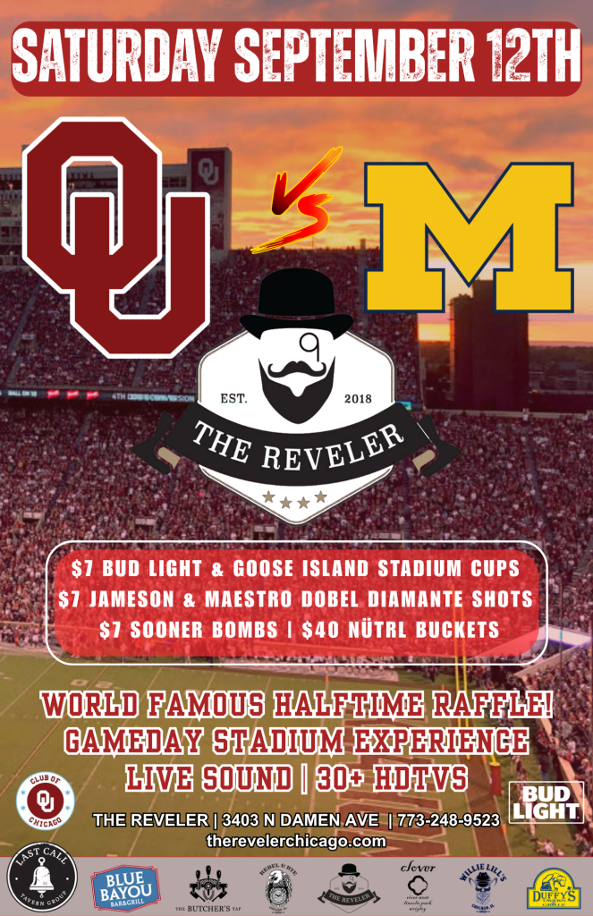 Saturday, September 12, 2026 | Oklahoma vs. Michigan | The Reveler