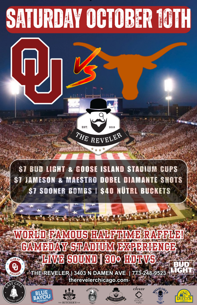 Saturday, October 10, 2026 | Oklahoma vs. Texas | The Reveler