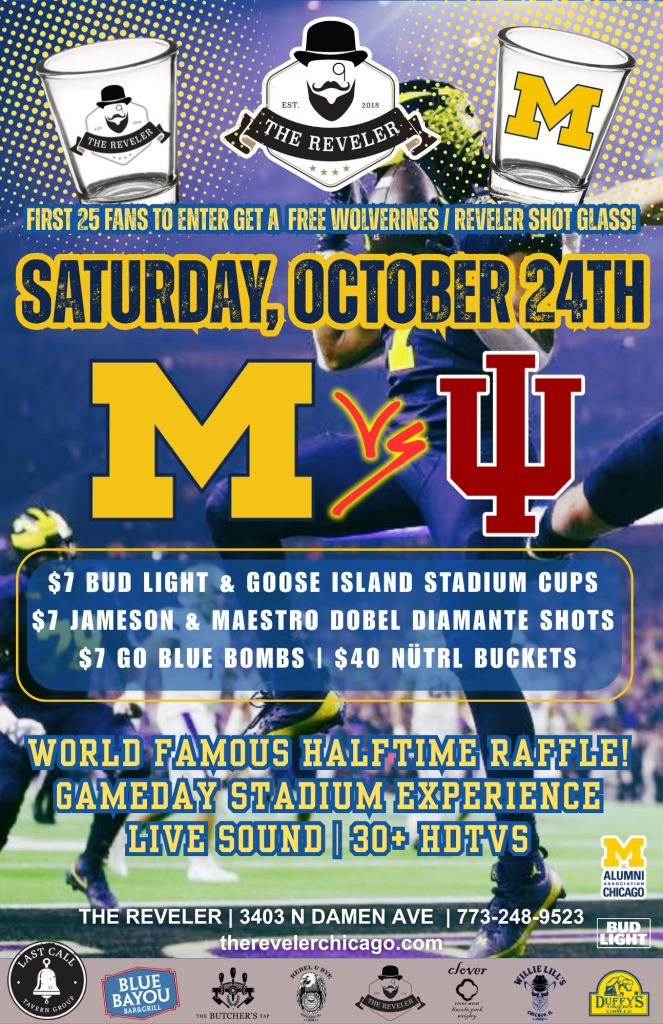Saturday, October 24, 2026 | Michigan vs. Indiana | The Reveler