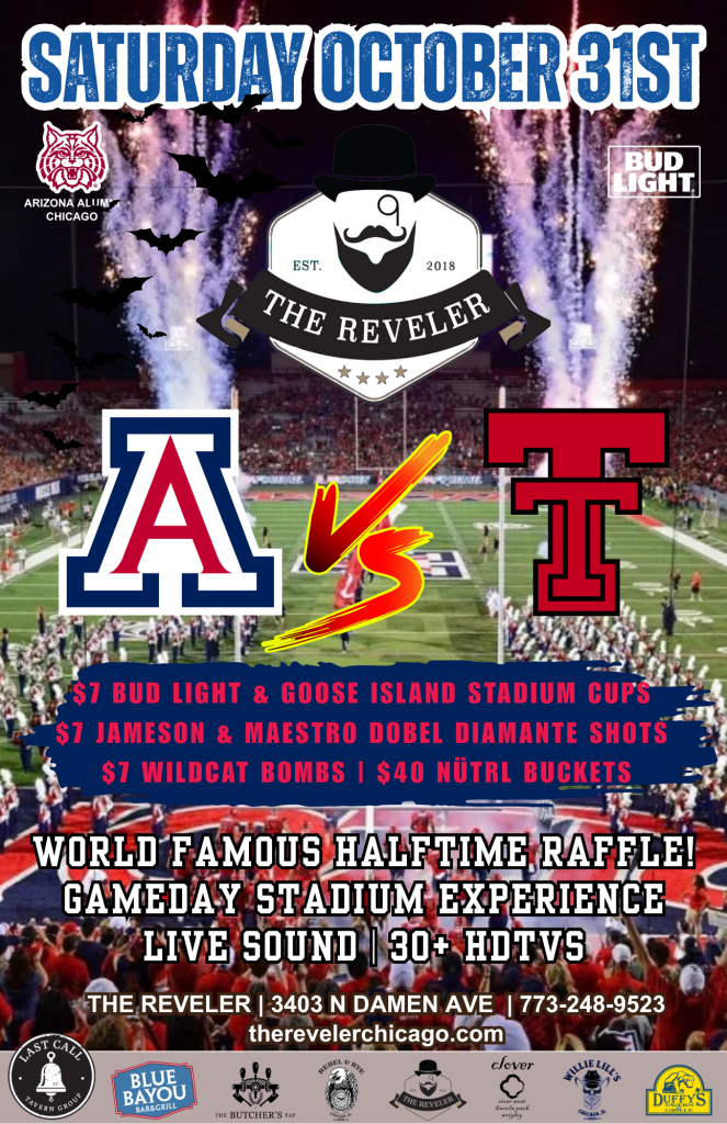Saturday, October 31, 2026 | Arizona at Texas Tech | The Reveler