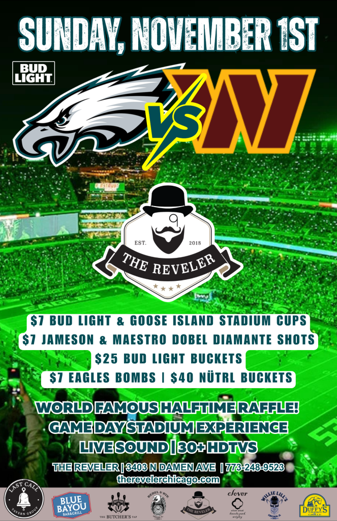 Sunday, November 1, 2026 | Eagles at Commanders | The Reveler